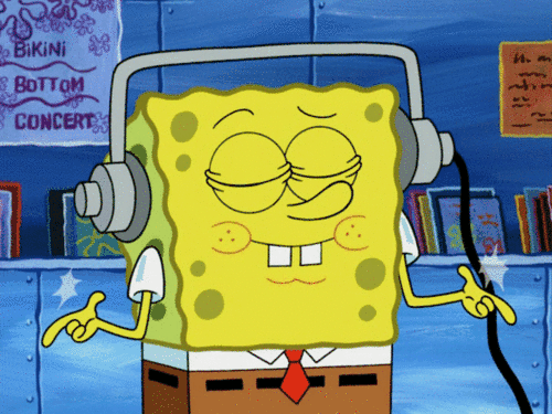 Spongebob listening music